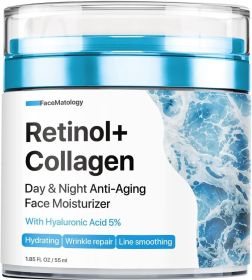 Face Moisturizer Retinol Cream for Men and Women Anti Aging Face Cream Day and Night Cream with Retinol Collagen Hyaluronic Acid Safe for All Ski