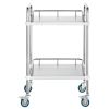 VEVOR Lab Rolling Cart, 2-Shelf Stainless Steel Rolling Cart, Lab Serving Cart with Swivel Casters, Dental Utility Cart for Clinic, Lab, Hospital