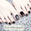 Silver/Black Party False Toenails Artificial False Nails Tips Decor Nail Art